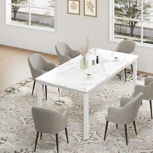 coucheta 71'' Industrial Dining Table for 6-8 People, Wooden Rectangle Long Dinner Kitchen Table with Metal Legs, for Kitchen, Dining, Living Room - 1 of 4