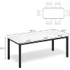 78.7" Farmhouse Dining Table for 6-8 People - Industrial Kitchen Table with Metal Frame & Chamfered Corners, for Dining Room, Small Space - 2 of 4