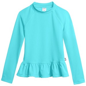 City Threads USA-Made Swim Peplum UPF 50+ Long Sleeve Girls Rashguard Tee - 1 of 4