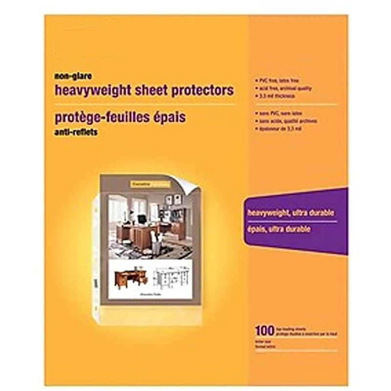 MyOfficeInnovations Heavy Weight Sheet Protectors 8.5" x 11" (US letter) Clear 100/BX 811812, 1 of 4