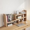 Desktop Bookshelf, Wooden Desktop Display Shelf, Desktop Organizer, Countertop Storage Shelf, Expandable - 2 of 4