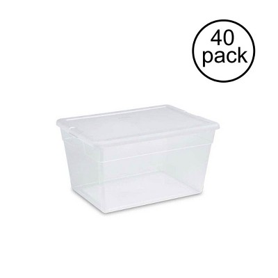 Sterilite 56 Quart Clear Plastic Storage Container Box and Latching Lid, 40 Pack