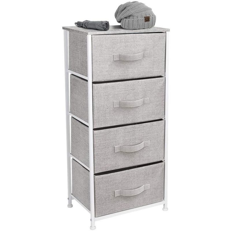 Sorbus 4 Drawers Chest Nightstand - Storage for Closet, Home, College Dorm - Features Steel Frame, Wood Top, & Fabric Bins, 3 of 6