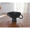 HomeRoots 11" Black Metal Round Pedestal Centerpiece Bowl - 2 of 4