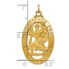 Black Bow Jewelry 14k Yellow Gold Cutout Oval Saint Christopher Medal Pendant - 4 of 4