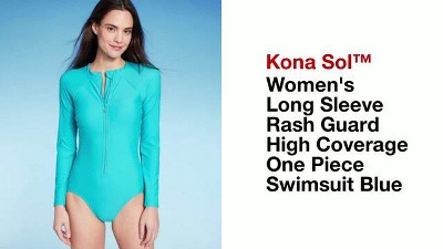 One Piece Swimsuit Women Long Sleeve Tummy Control Stretchy Rash