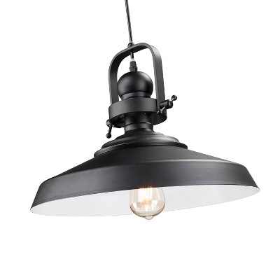 11.5" Macha Industrial Bell Pendant Lamp - Matte Black - Aiden Lane