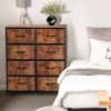 DOMETOUR Drawer Dresser for Bedroom, Fabric Storage Tower Tall Chest Organizer, Storage Cabinet Unit Bins Living Room Entryway Closet-Brown - 2 of 4