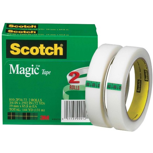 Scotch Transparent Tape, 3/4 in. x 2592 in., 2 Rolls