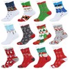 Garvee 12Pair Women's Christmas Socks, Cotton Knit Crew Xmas Socks for Girls, Winter Cozy Funny Women Christmas Socks - 2 of 4
