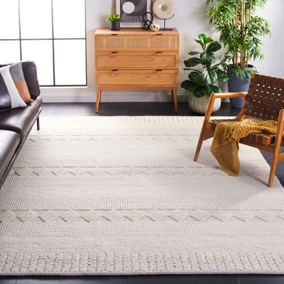 Ivory Hand-Knotted Wool 8' x 10' Area Rug