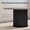 47Inch Industrial Round Dining Table for 4-6 People, Dining Room Table with Sturdy Waveform Metal Pedestal Base, for Dining Room, Kitchen - 3 of 4