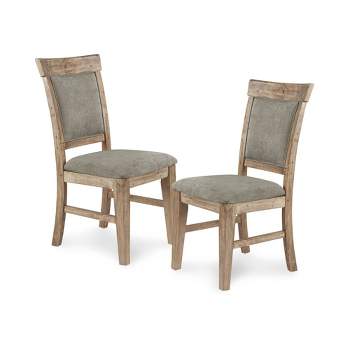 Set of 2 Oliver Dining Side Chair Natural/Gray