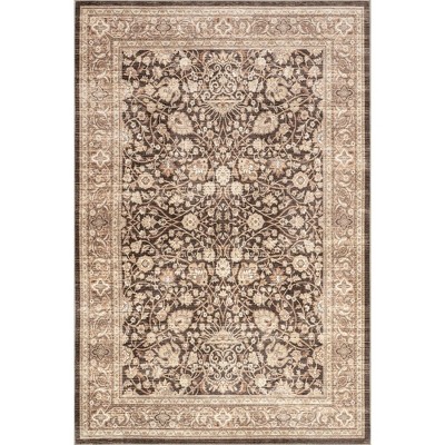 Nuloom Cerise Floral Faded Spill Proof Treated Pet Friendly Premium Machine Washable Area Rug