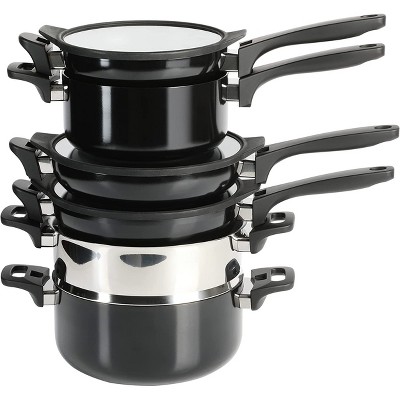 Kenmore 12 Piece Ceramic Coated Aluminum Cookware Set In Black : Target