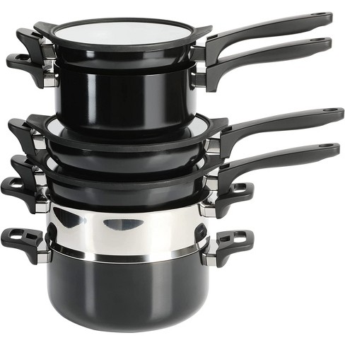 Kenmore Pro Arbor Heights Nonstick Aluminum Black Cookware Set (10-Piece)