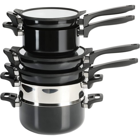 Select By Calphalon With Aquashield Nonstick 9pc Space-saving Cookware Set  : Target