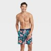 Men's 7" Floral Swim Trunk with Boxer Brief Liner - Goodfellow & Co™ Pink - image 3 of 4