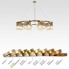LNC Labradorite 8-Lights 31.5" Luxury and Glam Wagon Wheel Oversized Chandelier, Satin Gold with Crystal - 4 of 4