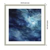 Kate and Laurel Framed Art Rich Blue Watery Abstract by The Creative Bunch Studio, 34x34, Florence Silver - 2 of 4