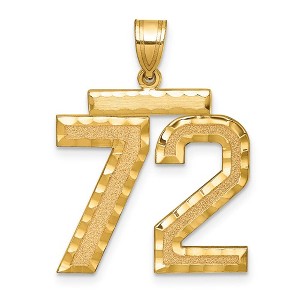 Black Bow Jewelry 14k Yellow Gold, Varsity Collection, Large D/C Pendant Number 72 - 1 of 3
