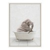 18" x 24" Sylvie Elephant Sitting Stone Slab Bath Canvas by Amy Peterson White - Kate & Laurel All Things Decor - 2 of 4