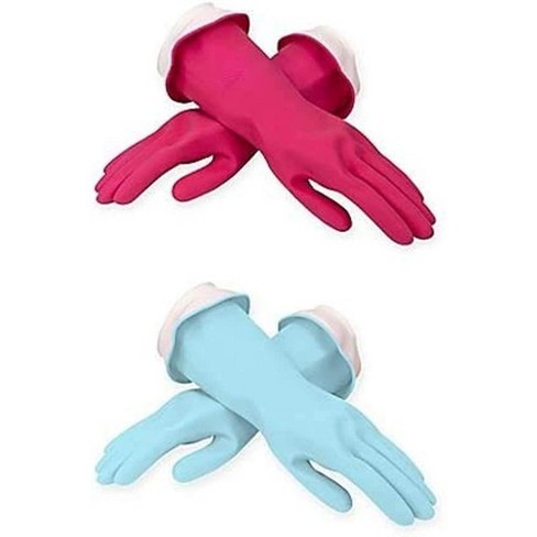 Casabella Premium Waterblock Cleaning Gloves Pink/blue - 2 Pair (4