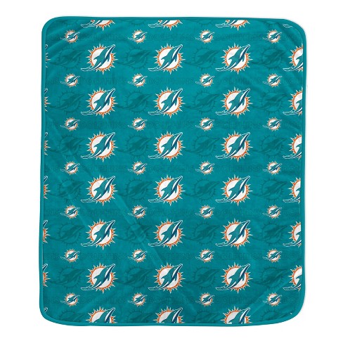 Nfl Miami Dolphins Helmet Stripes Flannel Fleece Blanket : Target