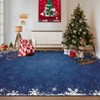Washable Christmas Living Room Rugs, Home Decorative Snowflake Print Bedroom Rugs, Soft Non Slip Xmas Carpet for Kids Room - 4 of 4