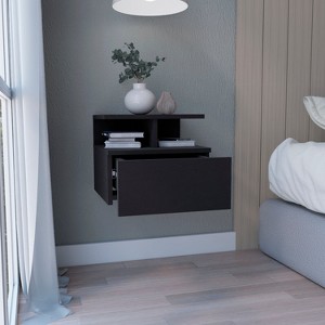 TIRAMISUBEST Floating Nightstand 12"H - Black Mobile File Cabinet - 1 of 4