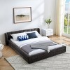 Queen Size Upholstered Platform Bed, Chenille Fabric Bed with Headboard, Low Profile Design Bed with Foam Padding Surrounding-Baofuwish - 2 of 4