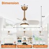 Parrot Uncle 28" Modern Antique Brass LED Ceiling Fan with Light and Remote Small Ceiling Fans with White Blades - 4 of 4