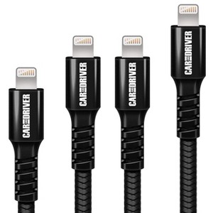 Car And Driver USB to Lightning Connector, 4 Braided Silver Cables - 1 of 4