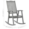 vidaXL Rocking Chair, Outdoor Rocking Chair with Cushions, Wooden Rocking Chair for Garden Balcony Backyard, Retro Style, Gray Solid Wood Acacia - 4 of 4