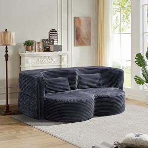 Double Corduroy Folding Floor-to-Ceiling Sofa Bed with Space-Saving, No Assembly, and Multi-Purpose - 1 of 4