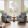 Power Recliner Chair Swivel Glider Rocker, Upholstered Faux Leather Chair with USB Charging Port and Padded Backrest, Nursery Sofa Chair - 4 of 4