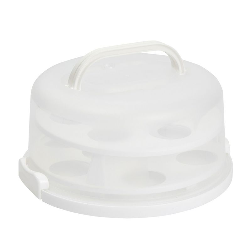 Juvale 2-In-1 Round Cake Carrier with Lid for 10-Inch Pies, 14 Cupcakes (12 x 5.9 In), 1 of 10