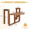 Karl Home |Patio Folding Acacia Wood Side Table Balcony Table - 2 of 4