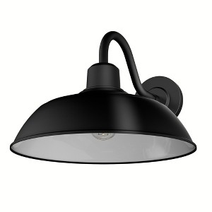 Hunter Fans 18" Mill Valley Outdoor Wall Light Matte Black - Industrial Rustic Charm for Patios and Living Spaces - 1 of 1