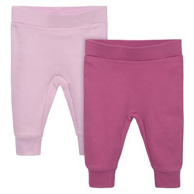 Gerber Baby Girls Organic Pants, 2-Pack