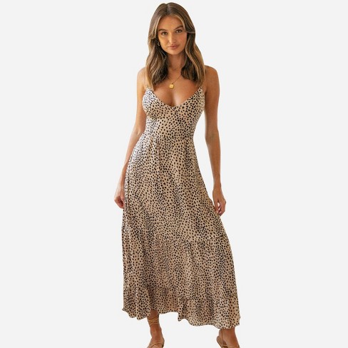 laced in leopard maxi dress