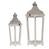 Transpac Wood 31.25 in. Gray Spring Nesting Rustic Lanterns Set of 2 - 3 of 4