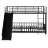 TIRAMISUBEST Twin over Twin/Full over Full Size Bunk Bed with Slide and Guardrails, Metal Bunk Bedframe with Door and Ladder for Kids Bedroom - 4 of 4