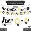 KatchOn, He Put a Ring On It Banner - 10 Feet, No DIY | Black and Gold Engagement Party Decorations, Bridal Shower Decorations - 3 of 4