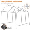 Heavy Duty Outdoor Storage Shed - Roll-Up Zipper Door, Waterproof Tent Shelter for Motorcycle, Bike, Car, Garden Tools, Grey - 3 of 4