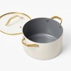 6qt Nonstick Ceramic Coated Aluminum Stock Pot with Champagne Handle Cream - Figmint™ - 3 of 4