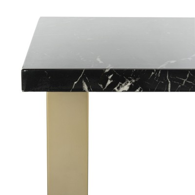Carmen Black Marble and Brass Square Coffee Table