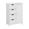 Gulches White Bathroom Storage Cabinet Floor Cabinet with Adjustable Shelf 4 Slatted Drawers P2 Grade MDF Modern Style - 4 of 4
