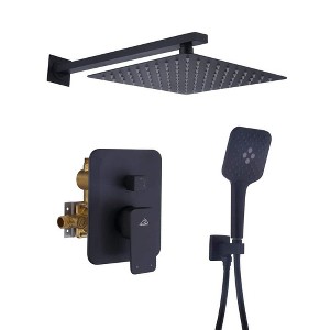 CASAINC 3-Spray Patterns 9.8 in. Wall mount shower system with dual shower heads - 1 of 4