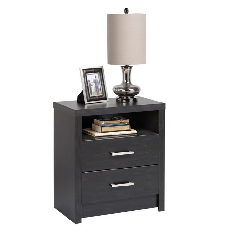 District Tall 2 Drawer Nightstand Washed Black Prepac Target